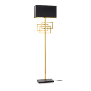 luxury brass floor lamp with black shade - Stillorgan Decor