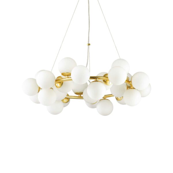 modern 25 light globe cluster ceiling pendant gold - Stillorgan Decor