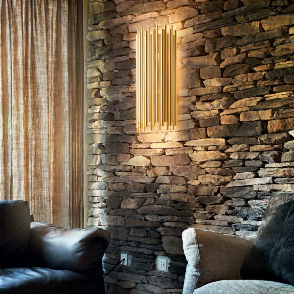 stunning gold tube wall light - Stillorgan Decor