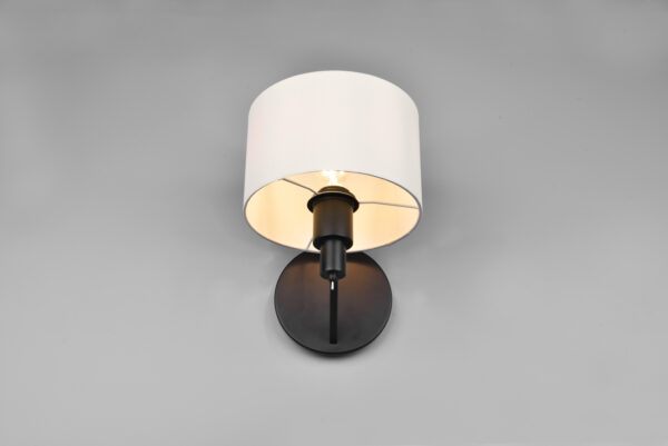 stylish shaded wall light matt black with white shade - Stillorgan Decor