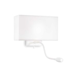 hotel style wall light with built in task light white - Stillorgan Decor