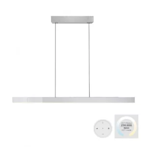 extendable rise and fall remote controlled dimmable pendant silver - Stillorgan Decor
