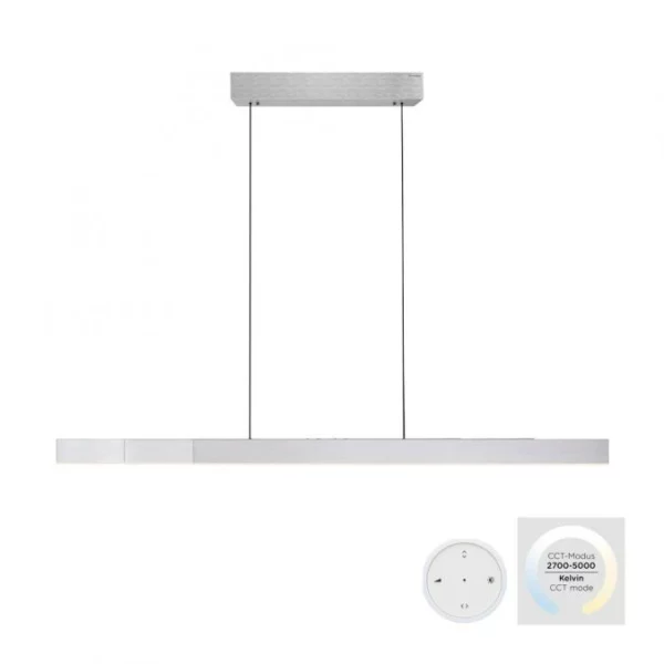 extendable rise and fall remote controlled dimmable pendant silver - Stillorgan Decor
