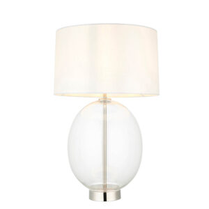 oval glass touch table lamp bright nickel - Stillorgan Decor