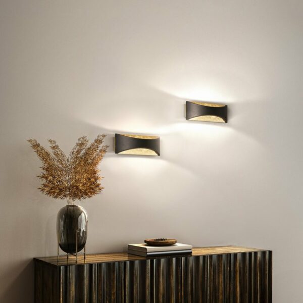elegant black and gold upward and downward wall light - Stillorgan Decor