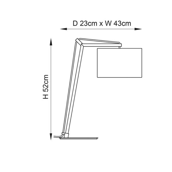 angular table lamp matt nickel with black shade - Stillorgan Decor