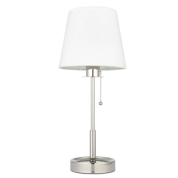 timeless vanity table lamp white shade bright nickel - Stillorgan Decor