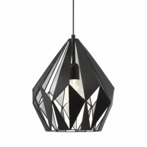 modern diamond geometric black and silver pendant light - Stillorgan Decor