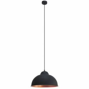 modern black and copper dome pendant light - Stillorgan Decor