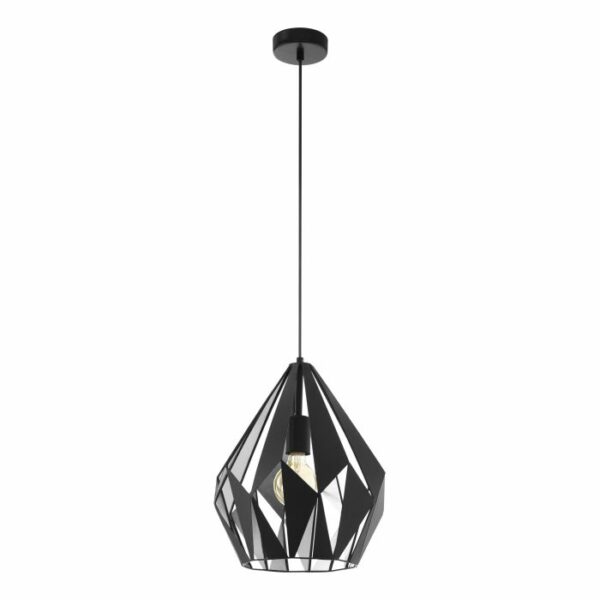 modern diamond geometric black and silver pendant light - Stillorgan Decor