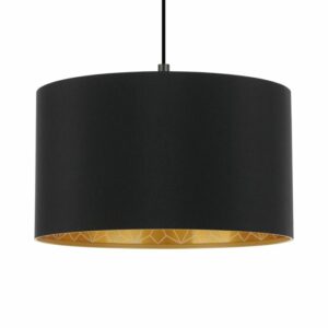 modern shaded ceiling pendant medium black and gold - Stillorgan Decor