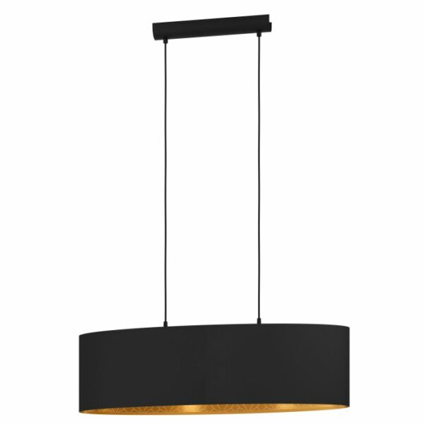 modern shaded oval ceiling pendant black and gold - Stillorgan Decor