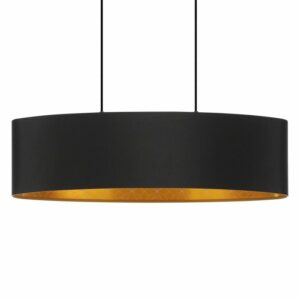 modern shaded oval ceiling pendant black and gold - Stillorgan Decor