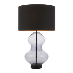 shaped glass touch table lamp matt black - Stillorgan Decor