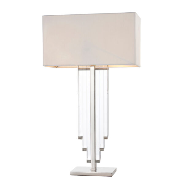 luxury cascade crystal table lamp cream shade - Stillorgan Decor