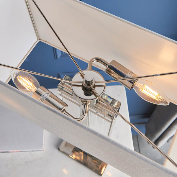 luxury cascade crystal table lamp cream shade - Stillorgan Decor