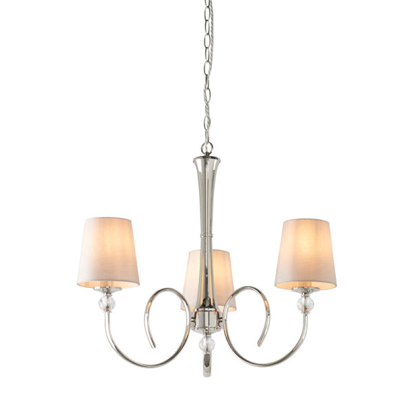 curved arm 3lt pendant with marble shades - Stillorgan Decor