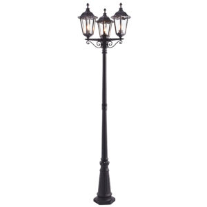 timeless traditional exterior 3 light lamp post black - Stillorgan Decor