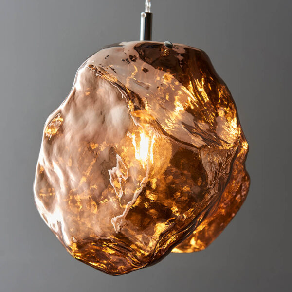 rock style ceiling pendant copper metallic - Stillorgan Decor