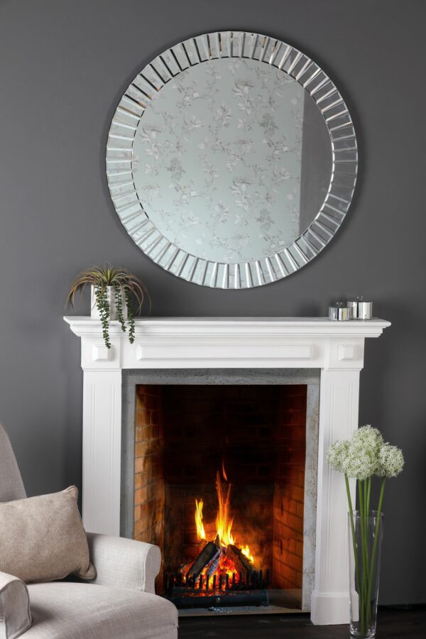 laura ashley capri large bevelled round mirror 100cm - Stillorgan Decor