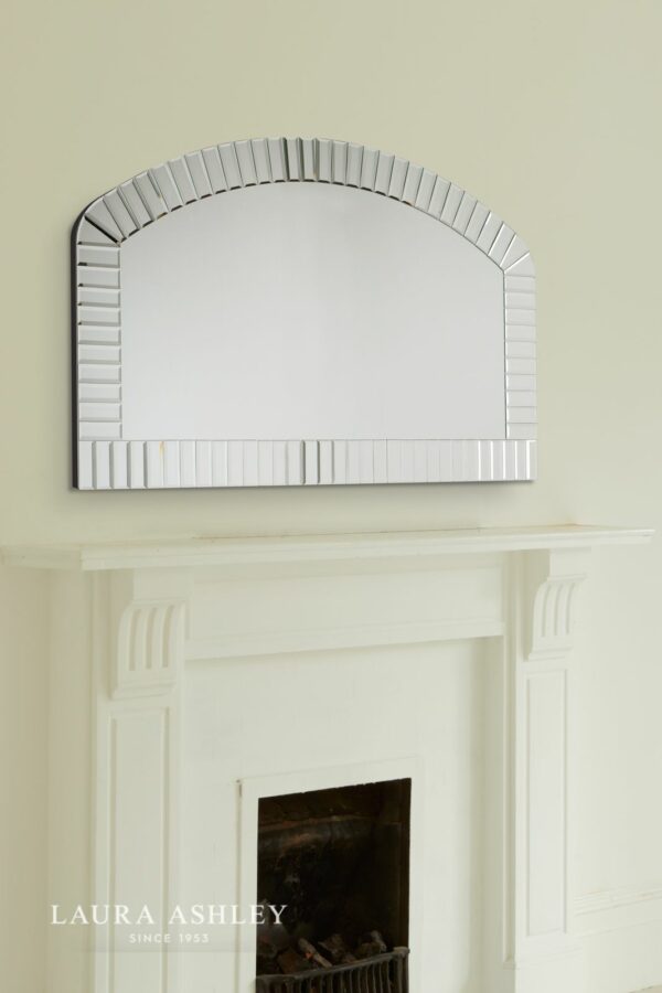 laura ashley capri arched over mantel bevelled mirror 78 x 125cm - Stillorgan Decor