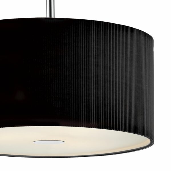 contemporary micro pleated 40cm shaded pendant black - Stillorgan Decor