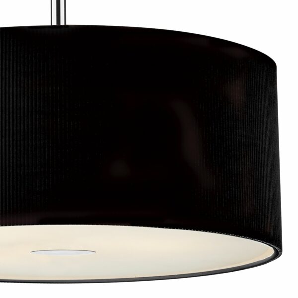 contemporary micro pleated 60cm shaded pendant black - Stillorgan Decor