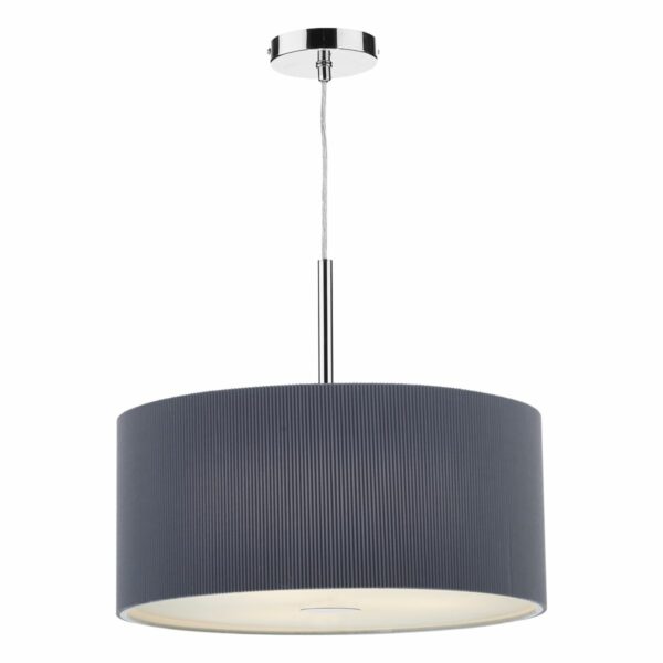 contemporary micro pleated 60cm shaded pendant grey - Stillorgan Decor