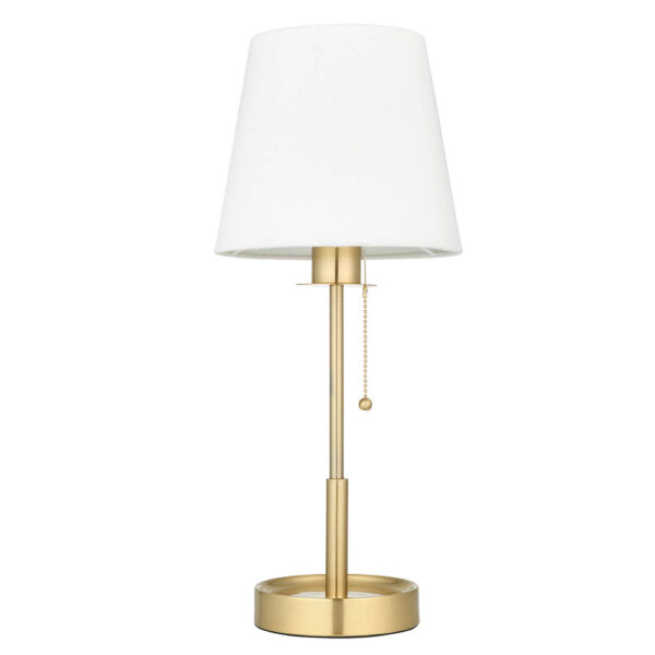 timeless vanity table lamp white shade satin brass - Stillorgan Decor