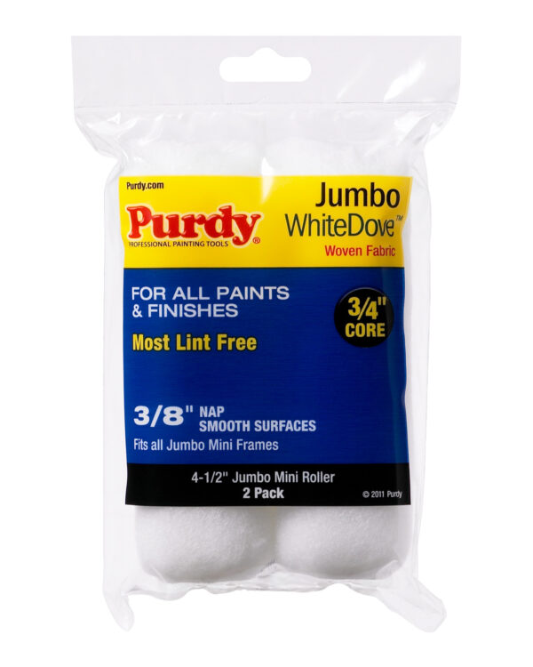 purdy 2pk 4" white dove jumbo mini roller sleeve - Stillorgan Decor