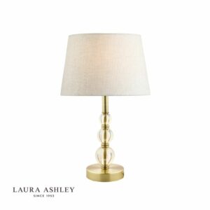 laura ashley selby small table lamp antique brass with shade - Stillorgan Decor