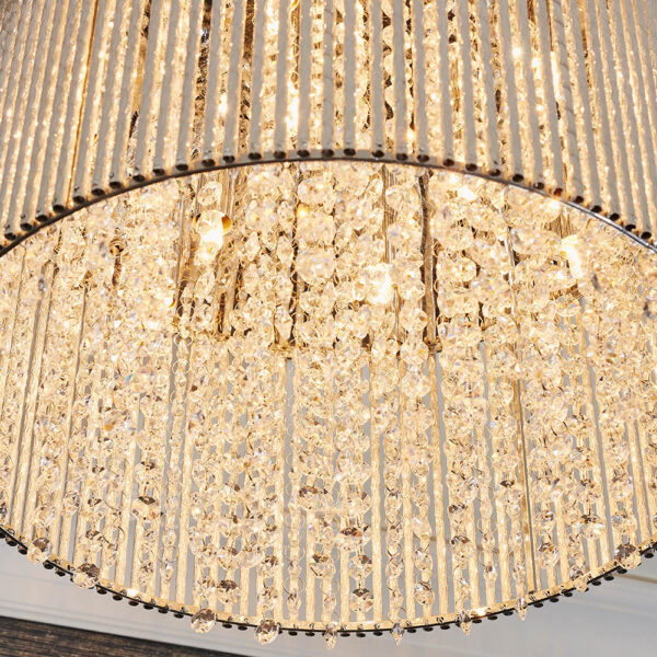 opulent flush crystal ceiling light - Stillorgan Decor