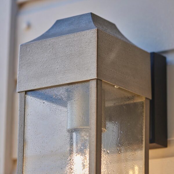 modern aged pewter rectangle lantern wall light - Stillorgan Decor