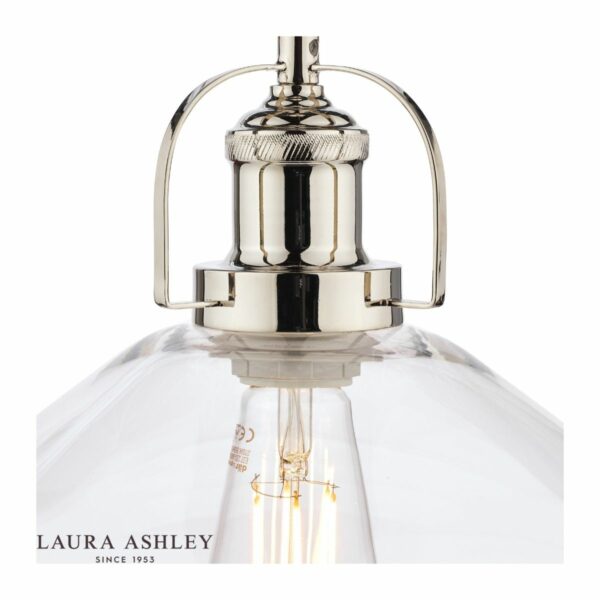 laura ashley rye pendant polished nickel clear glass - Stillorgan Decor