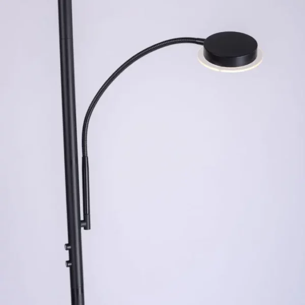 modern steel dual light led uplighter matt black - Stillorgan Decor