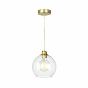 bespoke single pendant in butter brass comes with clear glass - Stillorgan Decor