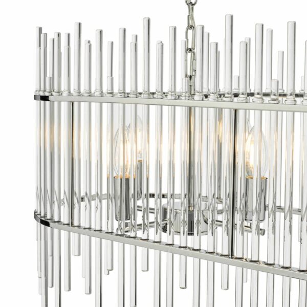 modern oval glass rod and chrome bar pendant - Stillorgan Decor