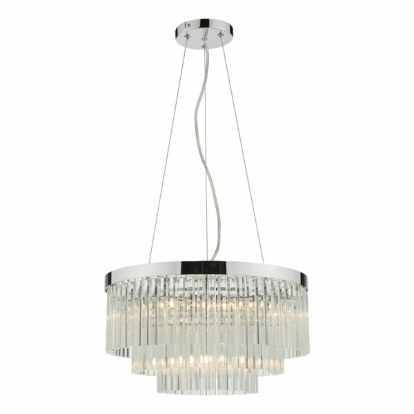 modern tiered pendant ceiling light clear crystal - Stillorgan Decor