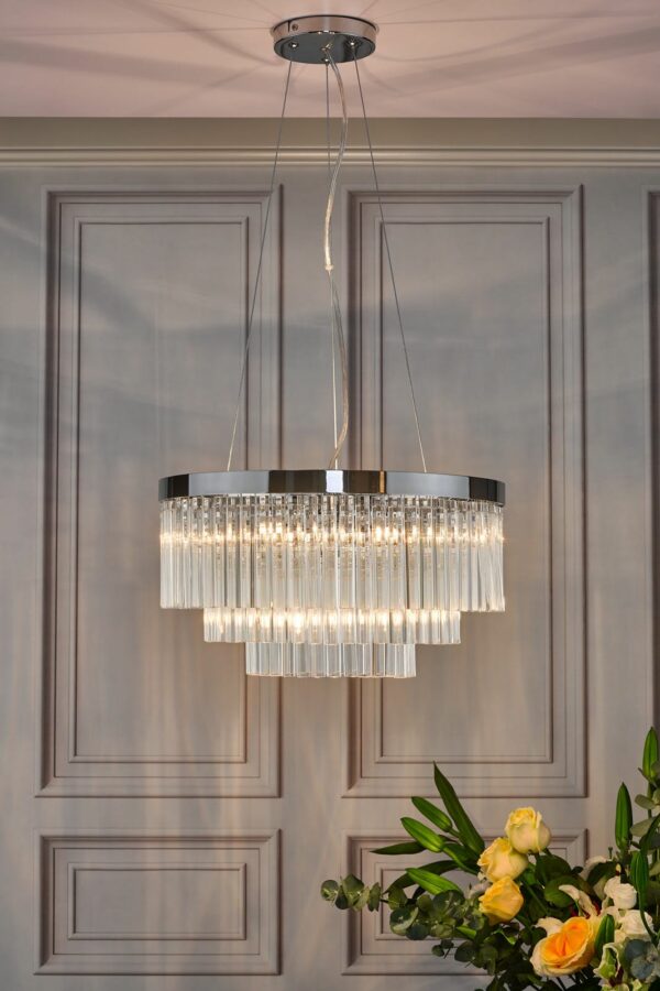 modern tiered pendant ceiling light clear crystal - Stillorgan Decor