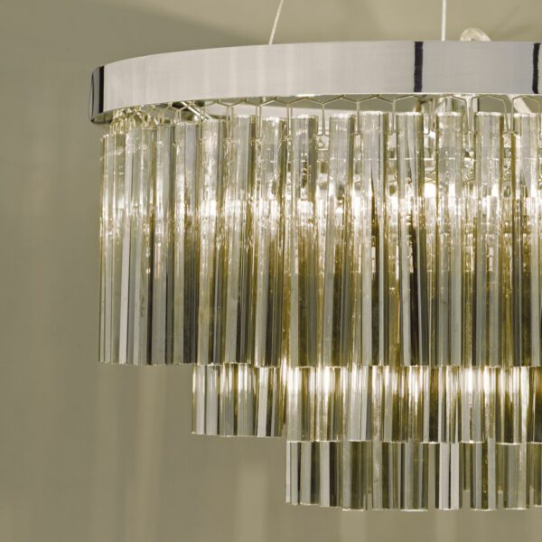 modern tiered pendant ceiling light smoked crystal - Stillorgan Decor