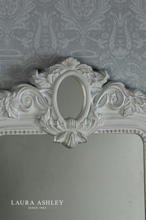 laura ashley alana rectangle mirror distressed ivory 120 x 71cm - Stillorgan Decor