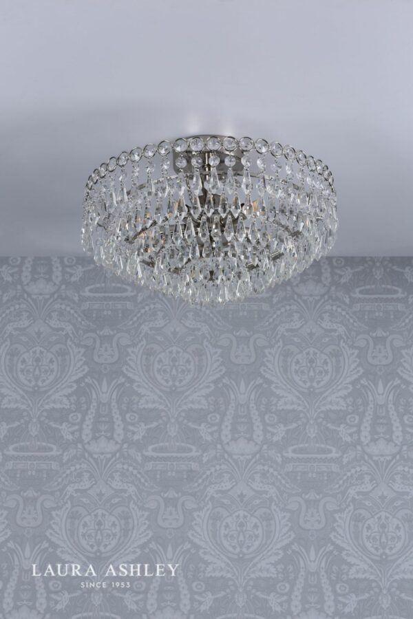 laura ashley enid 5lt semi flush polished nickel ceiling light - Stillorgan Decor