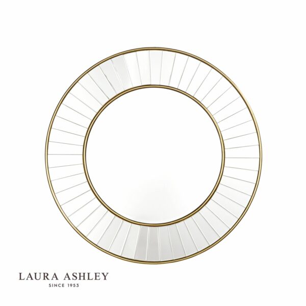 laura ashley clemence medium round mirror gold leaf 80cm - Stillorgan Decor