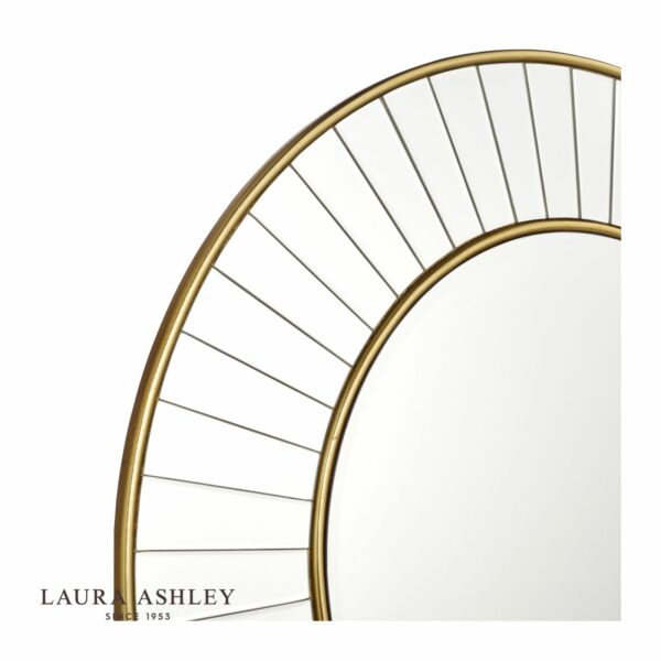 laura ashley clemence medium round mirror gold leaf 80cm - Stillorgan Decor