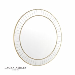 laura ashley clemence large round mirror gold leaf 120cm - Stillorgan Decor