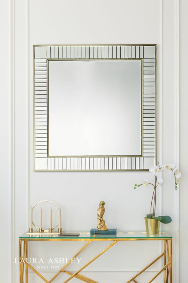 laura ashley clemence square mirror gold leaf 90cm - Stillorgan Decor