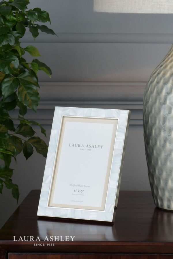 laura ashley whitford photo frame polished nickel 4x6 inch - Stillorgan Decor