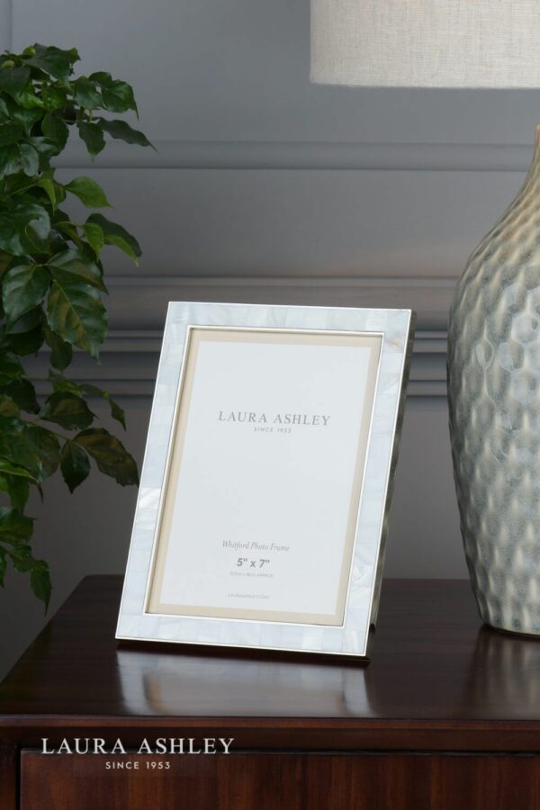 laura ashley whitford photo frame polished nickel 5x7 inch - Stillorgan Decor