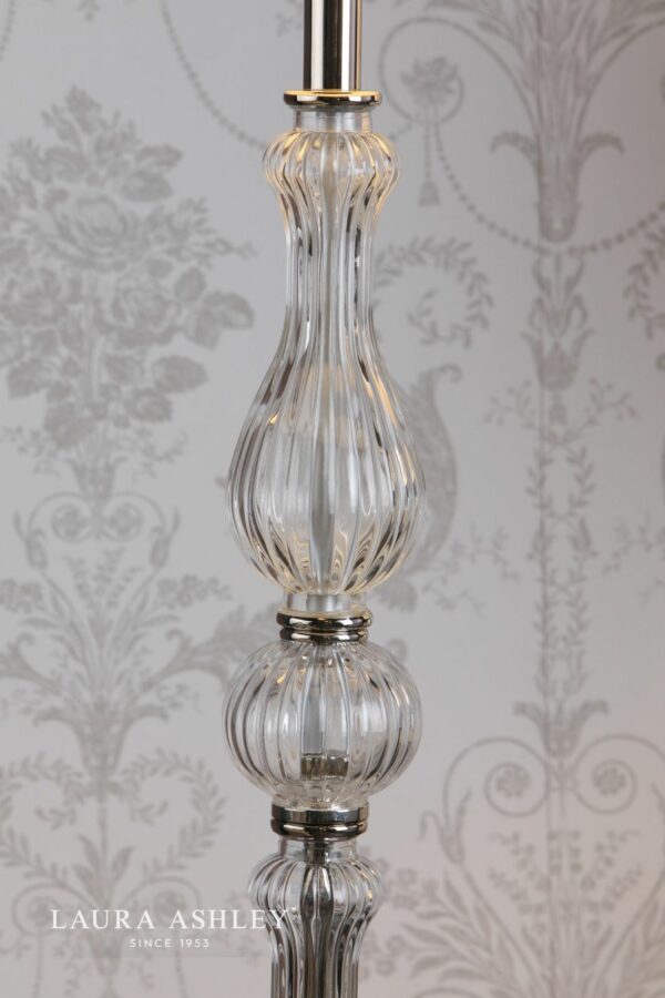 laura ashley bradshaw floor lamp polished nickel & ribbed glass - Stillorgan Decor