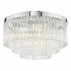 modern tiered semi-flush ceiling light clear crystal - Stillorgan Decor